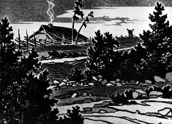 Foto P.Kammi joonistusest "Hiiumaa motiiv" 1962.a.