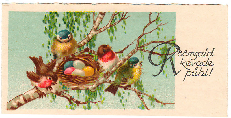 Postkaart Rõõmsaid kevadepühi