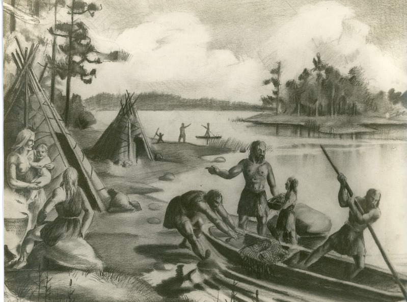 Foto. Kiviaja küla. Noorema kiviaja küla (rekonstruktsioon).