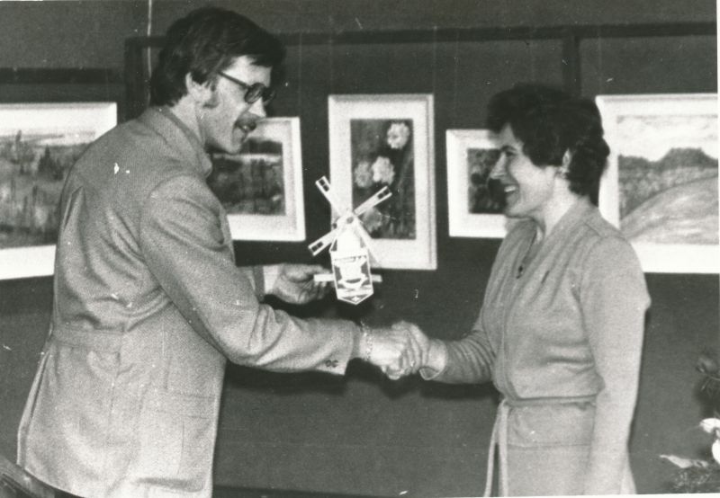 Foto. Haapsalu Koduloomuuseumi 55. aastapäeva ajaloopäev, 28.04.1984. Urmas Selirand ja Õ. Kabrits.