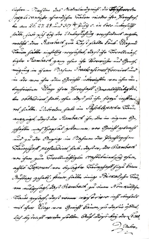 Fotokoopia. Tallinna Asehaldusvalitsuse eeskiri Haapsalu Alammaakohtule rootsi talupoegade mõisnike vastu üles ässitamises ja valekaebuste esitamises süüdistatava Haapsalu elaniku Jacob Johann Rambachi saatmise kohta Haapsalu Kreisikohtusse juurdluse lõpuleviimiseks ja karistamiseks. 6.oktoober 1792.a.