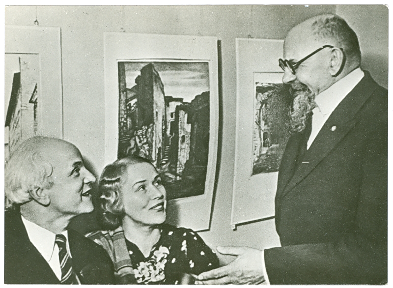 Fotopostkaart. Kunstnikud Ants Laikmaa (1866-1942) ja Johannes Greenberg (1887-1951).