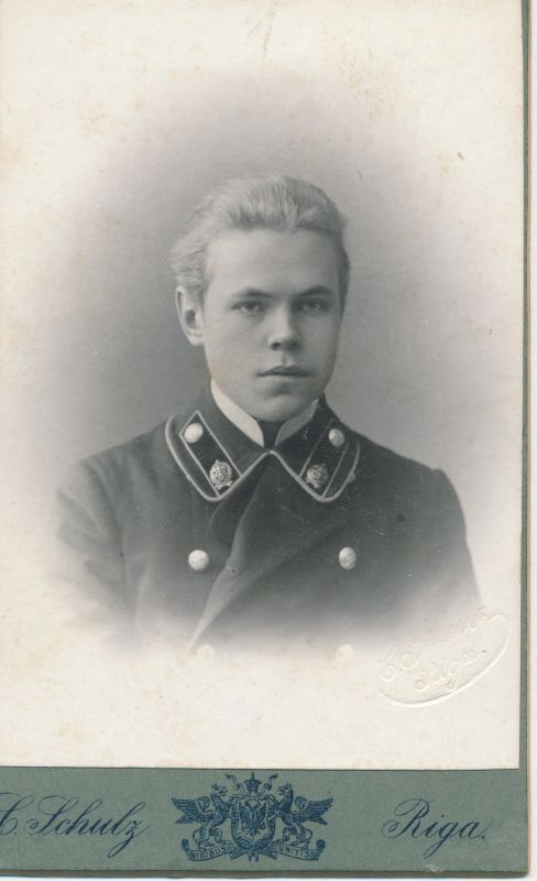 Foto. Läti postiametnik Aleksander Remberg. XX saj. algus. Paspartuul.