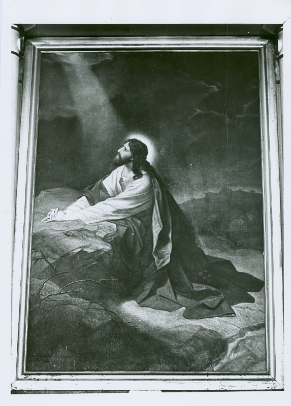 Foto. Noarootsi kirik. Altarimaal "Getsemane aias", õli, lõuend, A.Lucuse 1911.a. koopia H.Hofmanni järgi.
