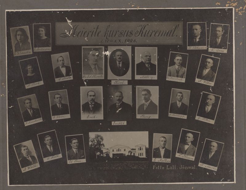 Meierite kursus Kuremaal, 1926 Kollaaž õpilastest ja õpetajatest, Foto Lall, Jõgevalt