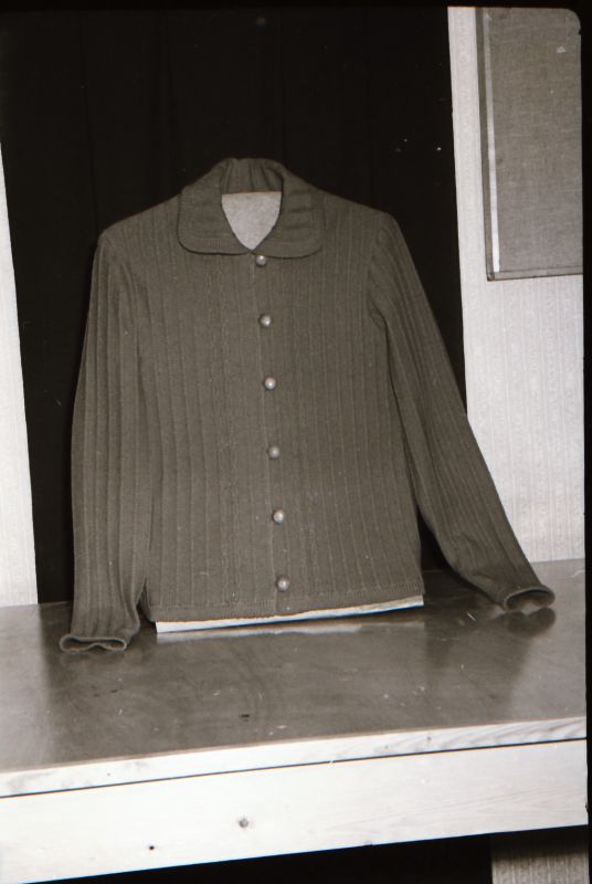 Negatiiv. Teeninduskombinaat "haapsalu" 1968.a. silmkoe toodete näidised. Kampsun - mudel 1968.
Kopeerija: M. Arro, 1967.