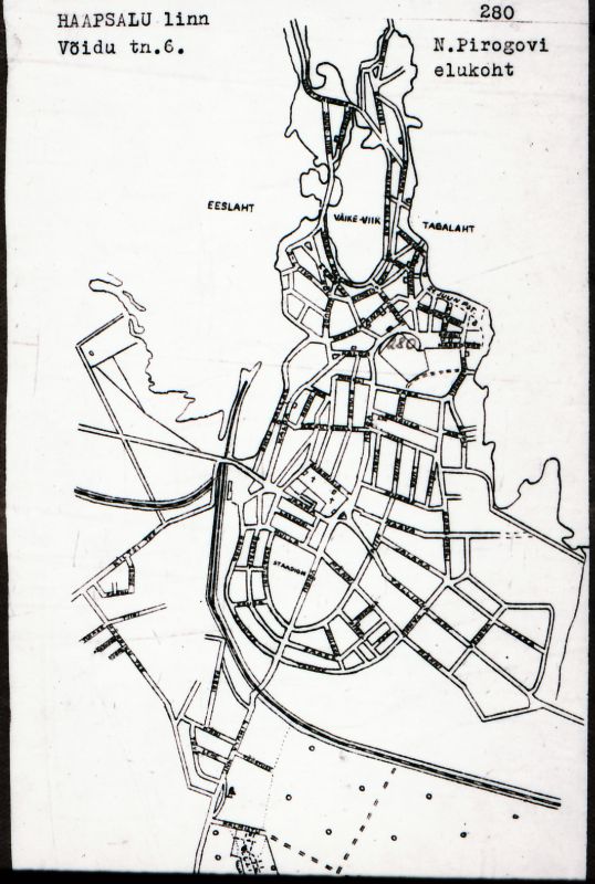 Negatiiv. Haapsalu. Võidu tn 6. N.Pirogovi elukoht.
Ü.p. 1976.