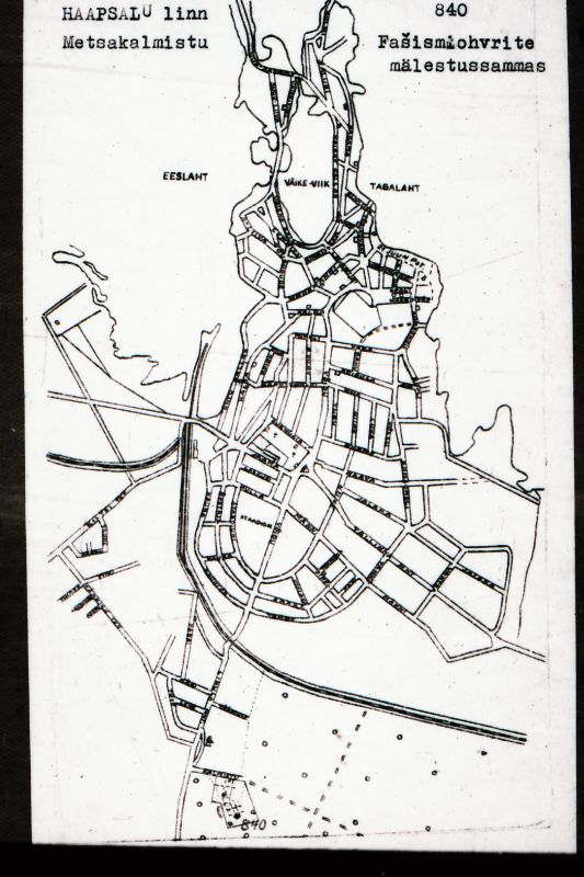 Negatiiv. Haapsalu. Metsakalmistu. Fašismiohvrite mälestussammas.
Ü.p. 1976.