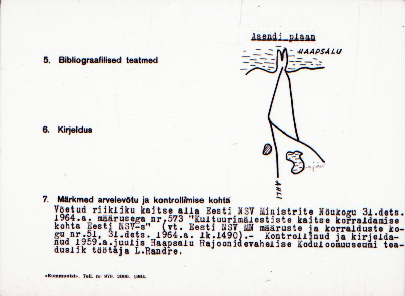 Negatiiv.  Mägari. Ohverdamiskoht "Hiiemägi".