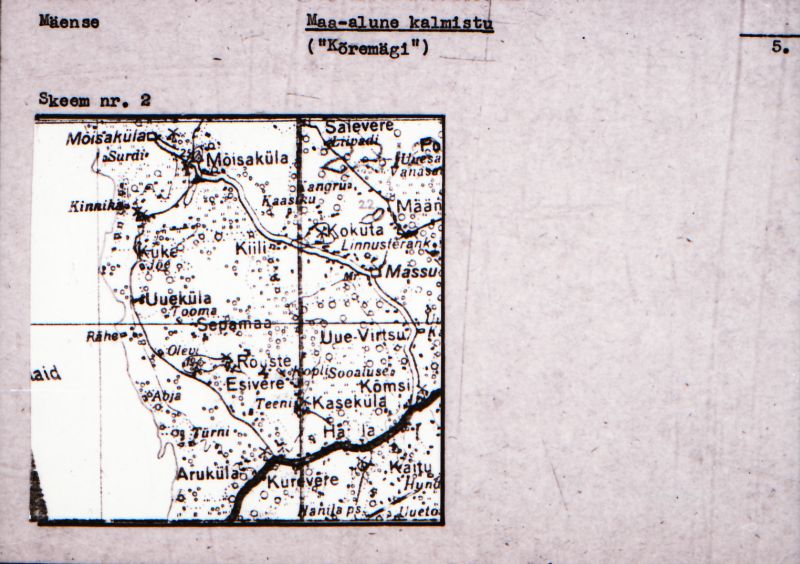 Negatiiv.  Mäense. Maa-alune kalmistu "Kõremägi".
Ü.p. 1976.