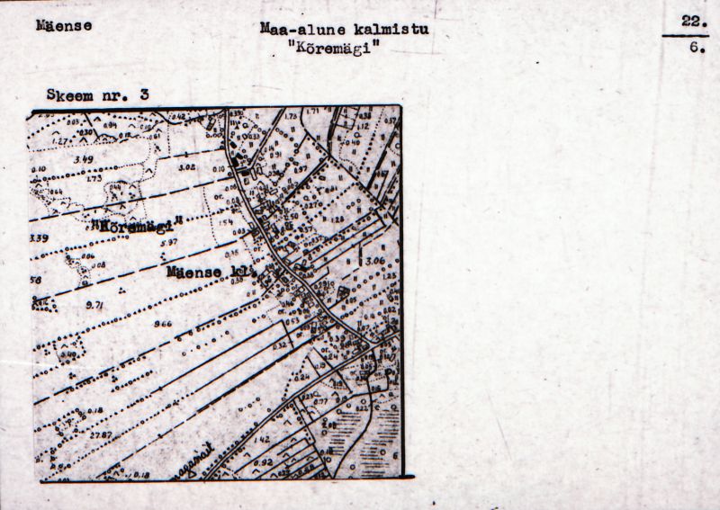 Negatiiv.  Mäense. Maa-alune kalmistu "Kõremägi".
Ü.p. 1976.