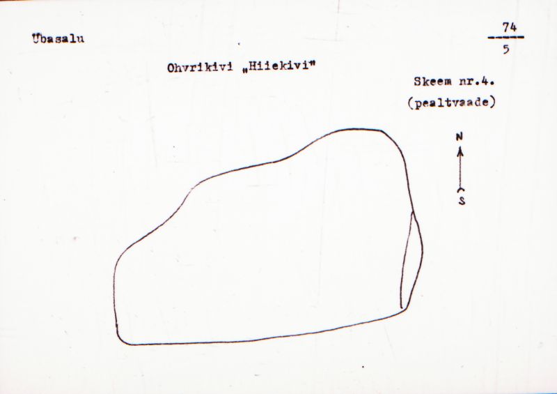 Negatiiv. Uuesalu. Ohvrikivi "Hiiekivi".
Ü.p. 1976.