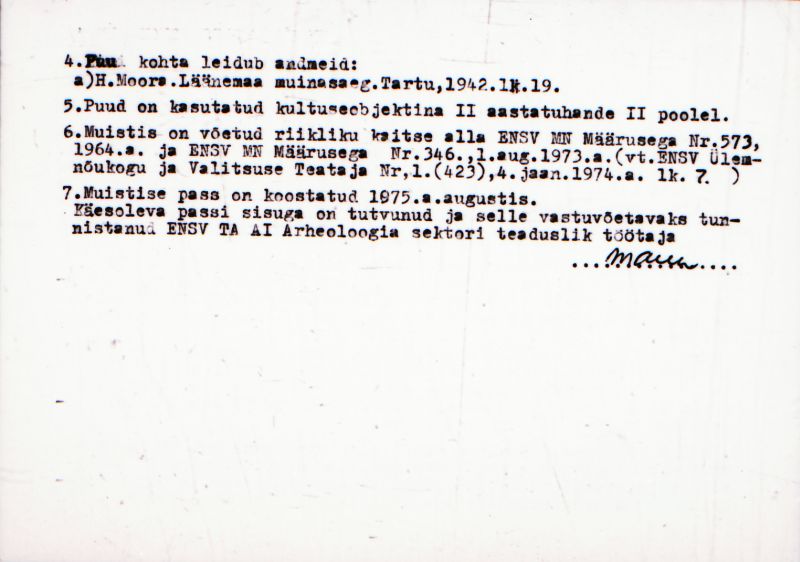 Negatiiv. Patsu. Hiiepärn "Hiieniinepuu".
Ü.p. 1976.