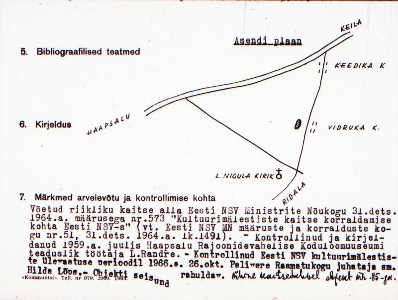 Negatiiv.  Vidruka. Kivikalme.
Ü.p. 1976.