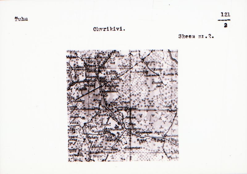 Negatiiv.  Tuhu. Ohvrikivi. 
Ü.p. 1976.