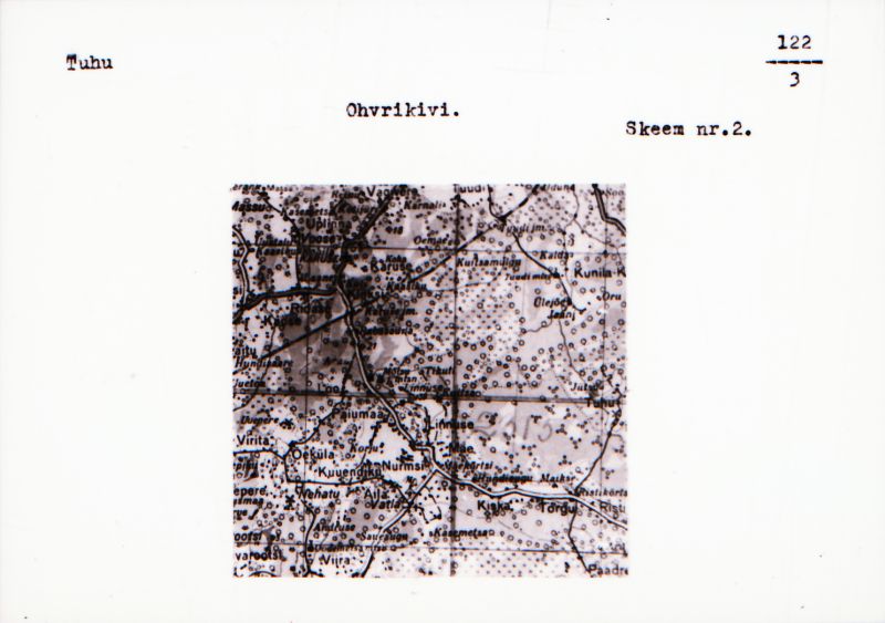 Negatiiv.  Tuhu. Ohvrikivi. 
Ü.p. 1976.