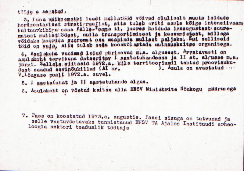 Negatiiv.  Kaseküla. Asulakoht.
Ü.p. 1976.