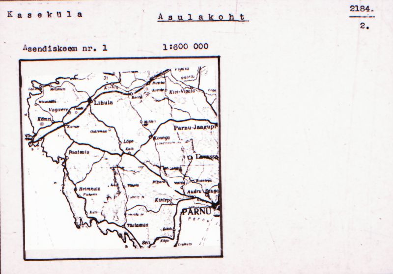 Negatiiv.  Kaseküla. Asulakoht.
Ü.p. 1976.