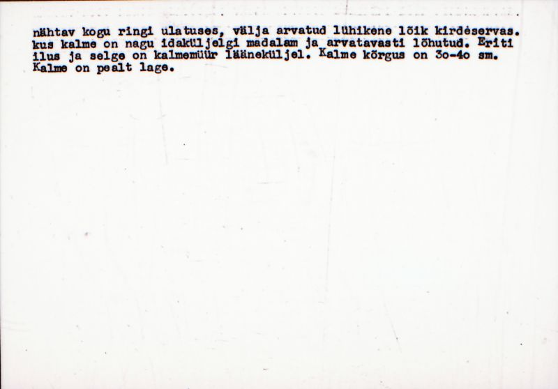 Negatiiv. Kaseküla. Kivikalme III.
Ü.p. 1976.