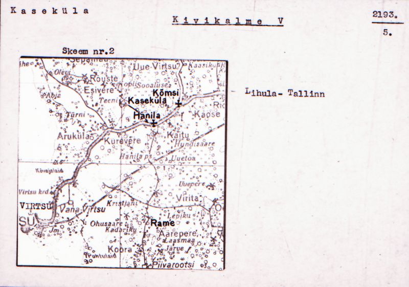 Negatiiv. Kaseküla. Kivikalme V.
Ü.p. 1976.
