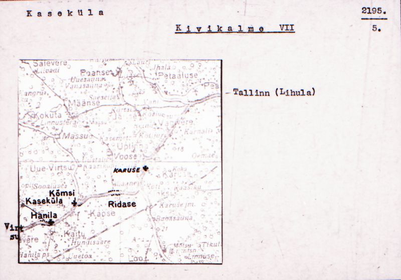 Negatiiv. Kaseküla. Kivikalme VII.
Ü.p. 1976.