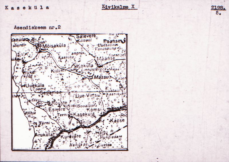 Negatiiv. Kaseküla. Kivikalme X.
Ü.p. 1976.