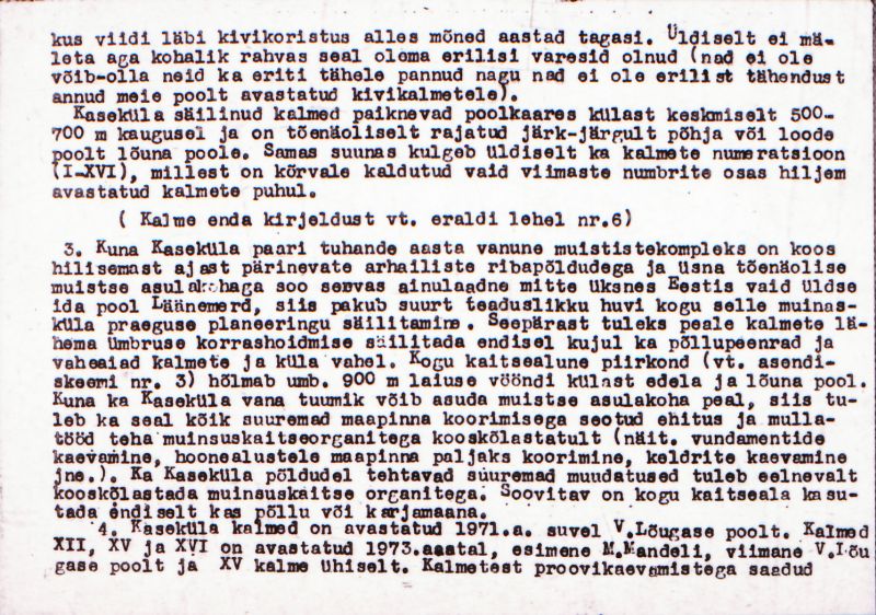 Negatiiv. Kaseküla. Kivikalme XI.
Ü.p. 1976.