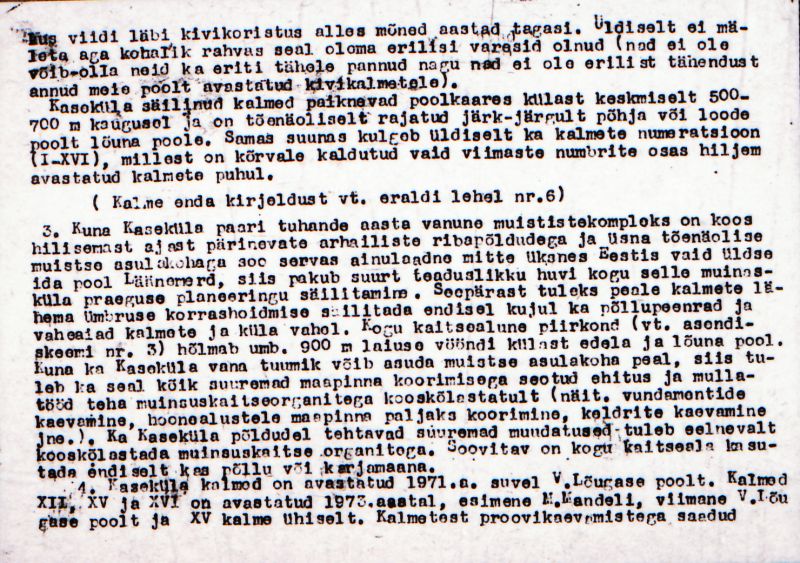 Negatiiv. Kaseküla. Kivikalme XIV.
Ü.p. 1976.