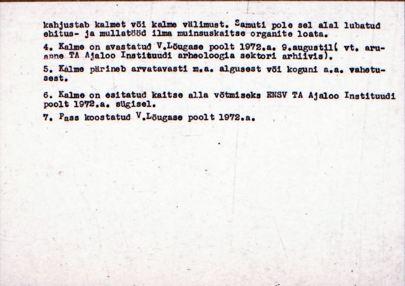 Negatiiv. Ridase kivikalme.
Ü.p. 1976.