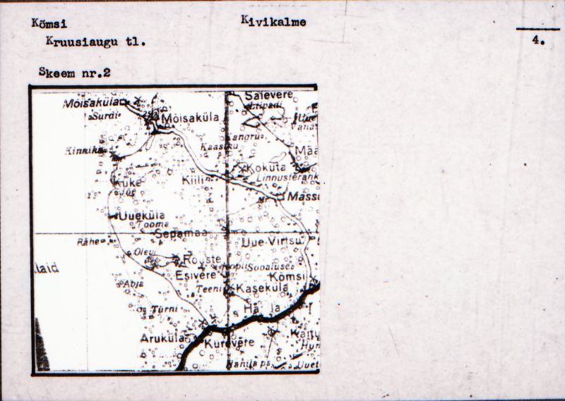 Negatiiv. Kõmsi kivikalme.
Ü.p. 1976.
