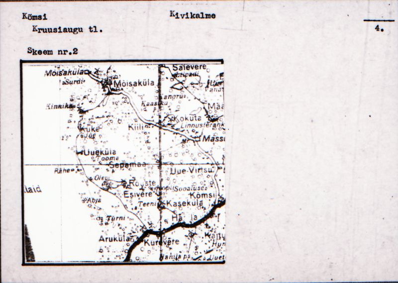 Negatiiv. Kõmsi kivikalme.
Ü.p. 1976.