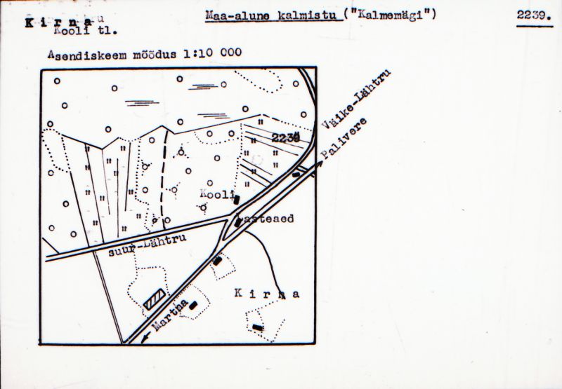 Negatiiv. Kirna. Maa-alune kalmistu ("Kalmumägi").
Ü.p. 1976.