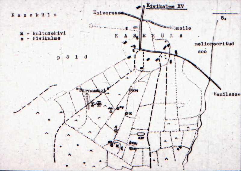 Negatiiv. Kaseküla kivikalme XV.
Ü.p. 1976.