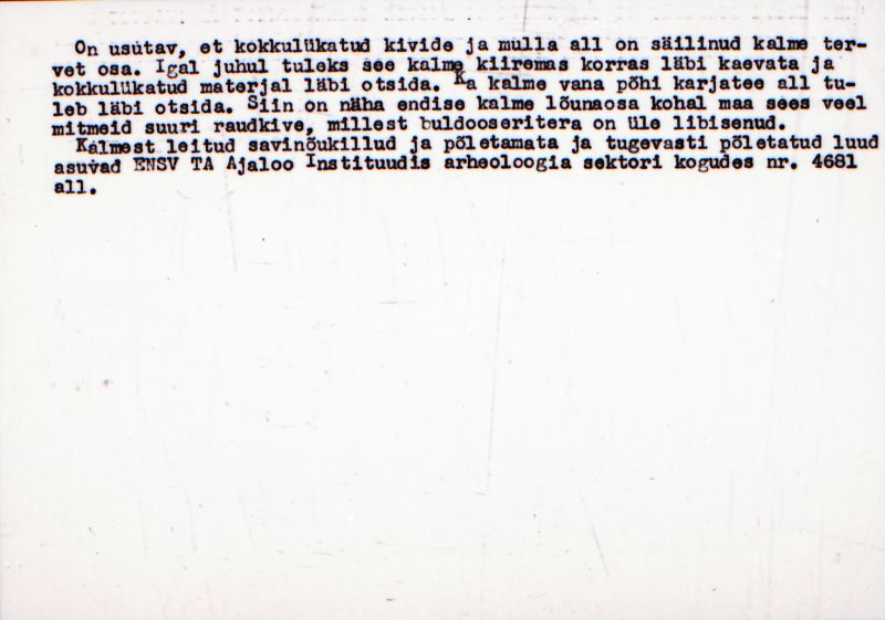 Negatiiv. Kaseküla kivikalme XVI.
Ü.p. 1976.