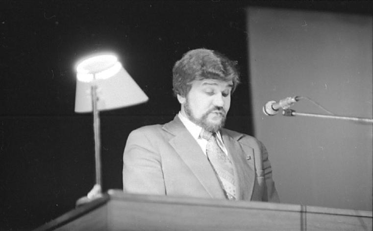 Negatiiv. Teaduslik konverents "Haapsalu 700" kultuurimajas, mai 1979. Andres Kaus. Foto: A. Tarmula.