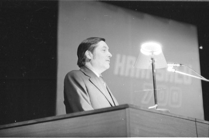 Negatiiv. Teaduslik konverents "Haapsalu 700" kultuurimajas, mai 1979. Arved Luts. Foto: A. Tarmula.