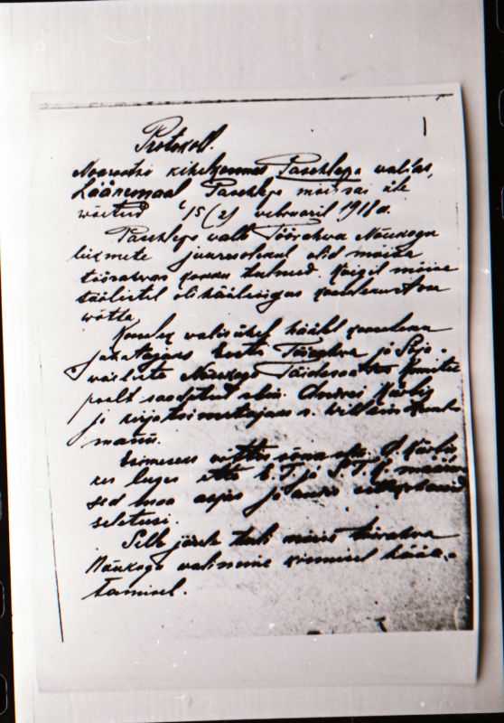 Negatiiv. 1917. a sündmusi Haapsalus ja selle ümbruses kajastav materjal. Ümberpildistus trükisest. Ümberpildistas Mihail Naumov, 1987.
