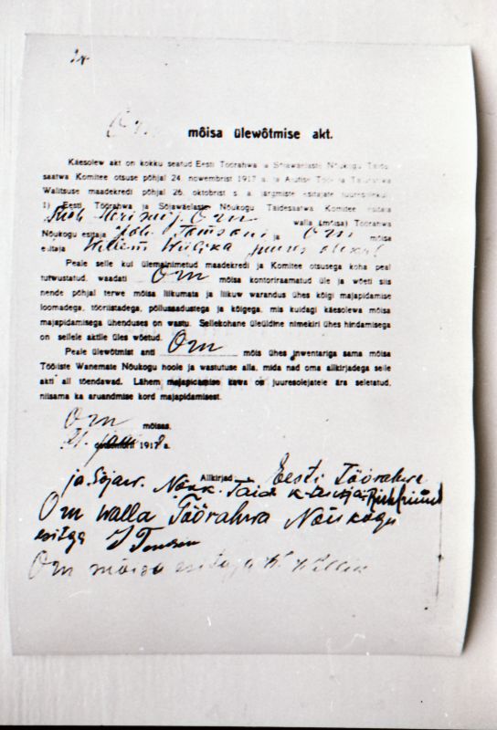 Negatiiv. 1917. a sündmusi Haapsalus ja selle ümbruses kajastav materjal. Ümberpildistus trükisest. Ümberpildistas Mihail Naumov, 1987.