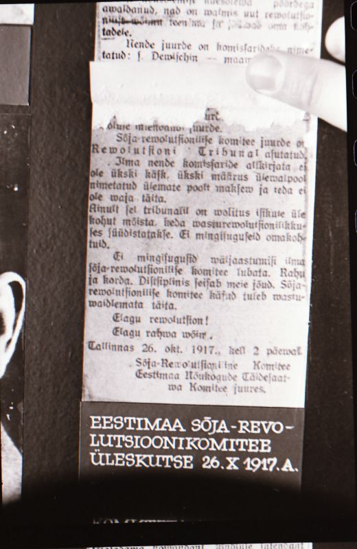 Negatiiv. 1917. a sündmusi Haapsalus ja selle ümbruses kajastav materjal. Ümberpildistus trükisest. Ümberpildistas Mihail Naumov, 1987.