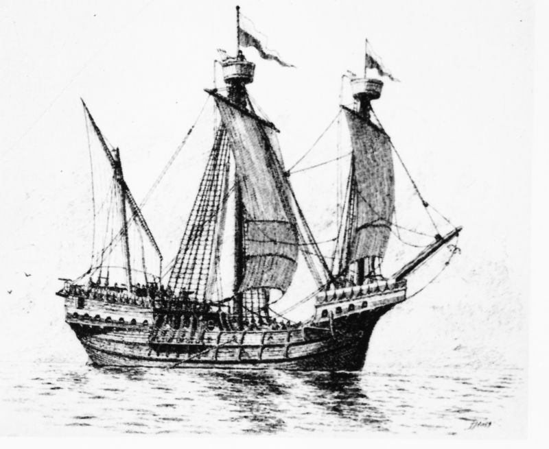Negatiiv. Koge (ca 1470). Admiral E.Häggi akvarelli järgi.
Kopeerija: M.Arro , 1964.