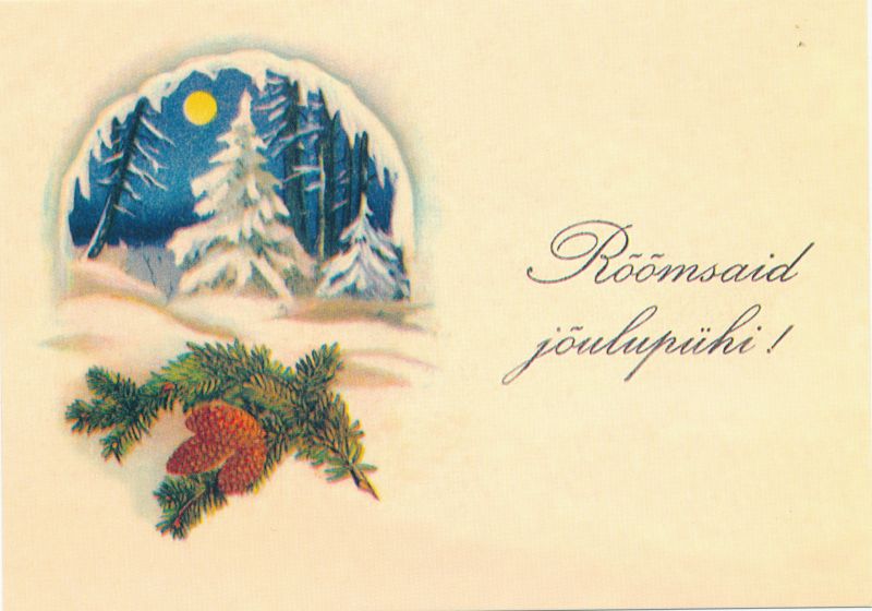 Postkaart. Eesti Meremuuseumi õnnitluskaart Läänemaa muuseumile jõuludeks ja uueks aastaks 1996/1997