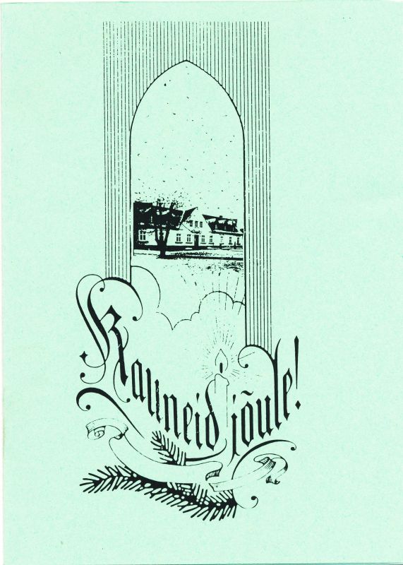 Postkaart. Järvamaa muuseumi õnnitluskaart Läänemaa muuseumile jõuludeks ja uueks aastaks 1996/1997