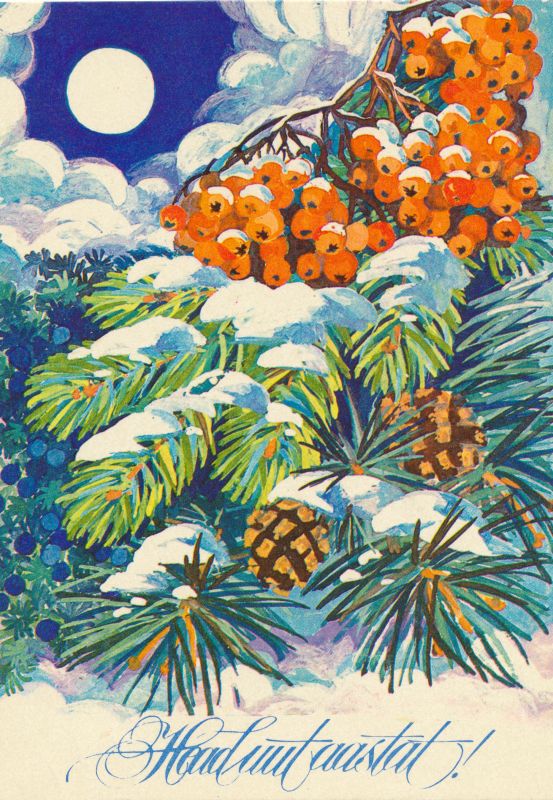 Postkaart. Uusaasta. Haapsalu keskraamatukogu.