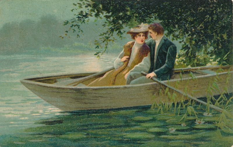 Postkaart. Mees ja naine. 1908.