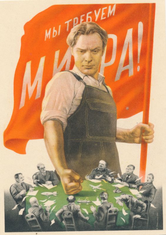 Poliitiline postkaart, Nõuame rahu, 1950