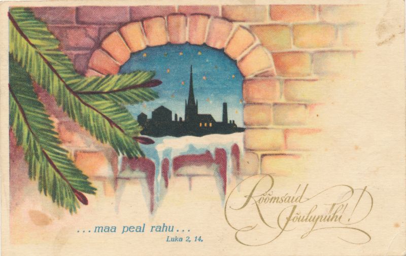 Postkaart. Jõulud.