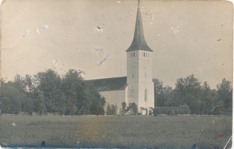 Fotopostkaart. Märjamaa kirik. ca 1923. Mustvalge.