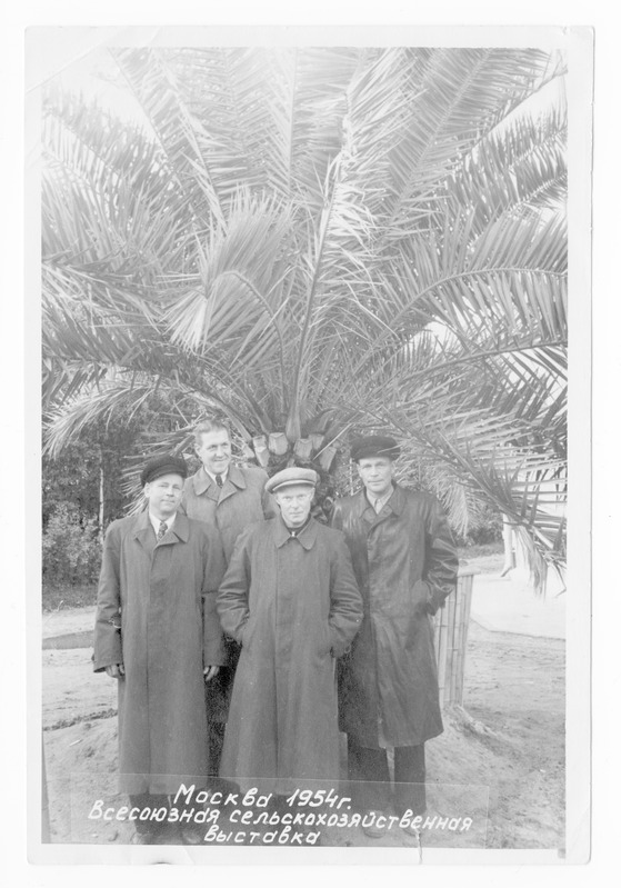 Harju rajooni kolhooside esimehed Moskvas 1954.a. Vasakult Eimar Piirsalu, Kalju Sepp, Albert Saluneem