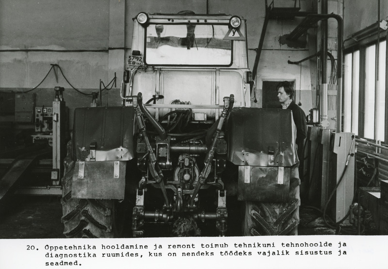 Kehtna Näidissovhoostehnikum, õppetehnika remont tehnohoolde ja diagnostika ruumides