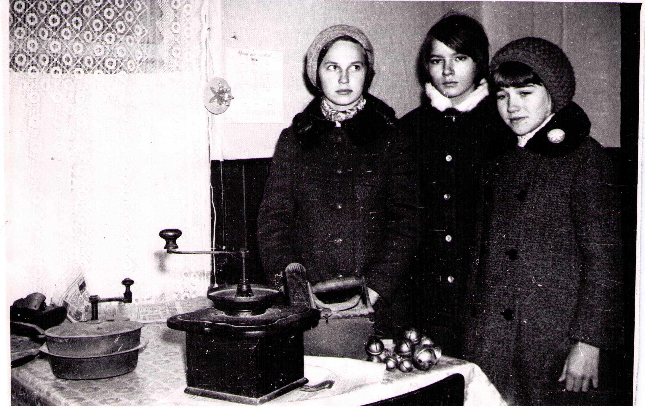 foto esemeid kogumas Iisaku alevikus Lembit Kotka majas 1974. a